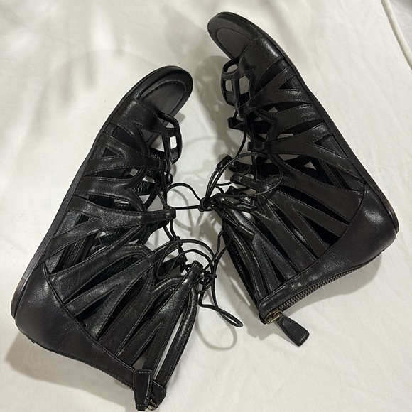 PRADA Milan Leather Lace-Up Gladiator Sandals - Picture 5 of 13